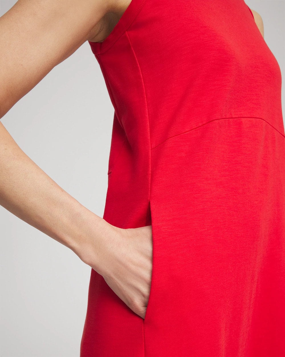 Chico's Sleeveless Midi Tank Dress RED GLOW