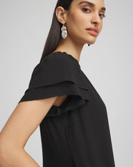 Chico's Crepe V-Neck Maxi Dress BLACK