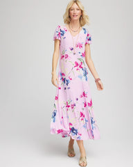 Chico's Crepe V-Neck Maxi Dress LAVENDER