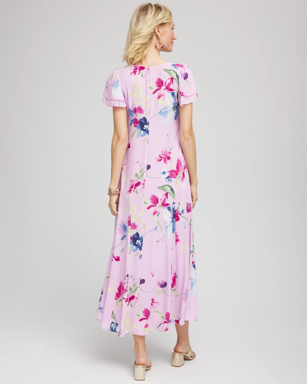 Chico's Crepe V-Neck Maxi Dress LAVENDER