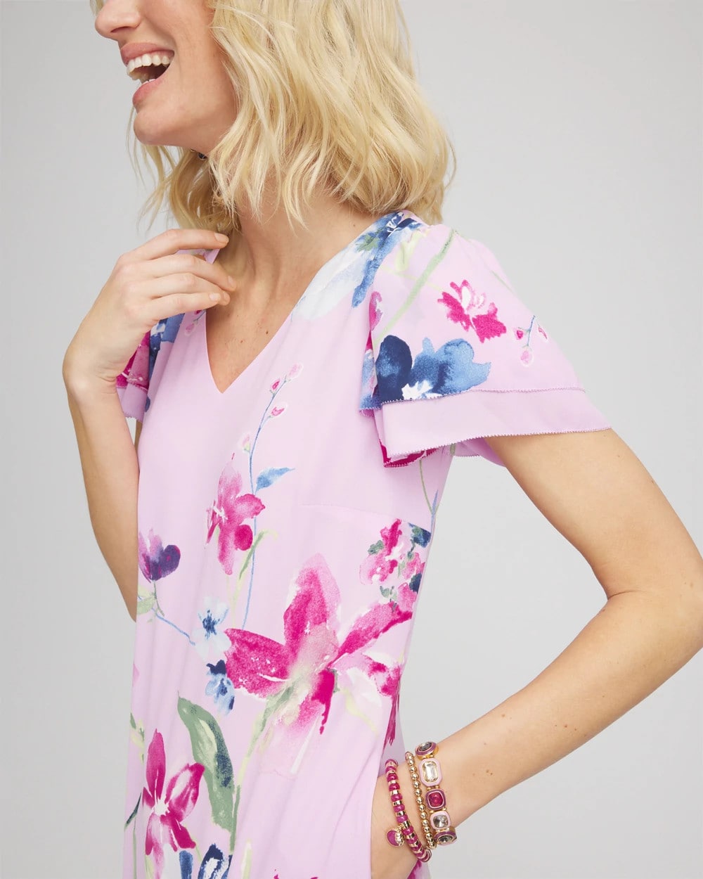 Chico's Crepe V-Neck Maxi Dress LAVENDER