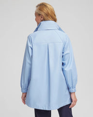 Chico's Zenergy® Twill Rain Jacket CRYSTAL TOPAZ