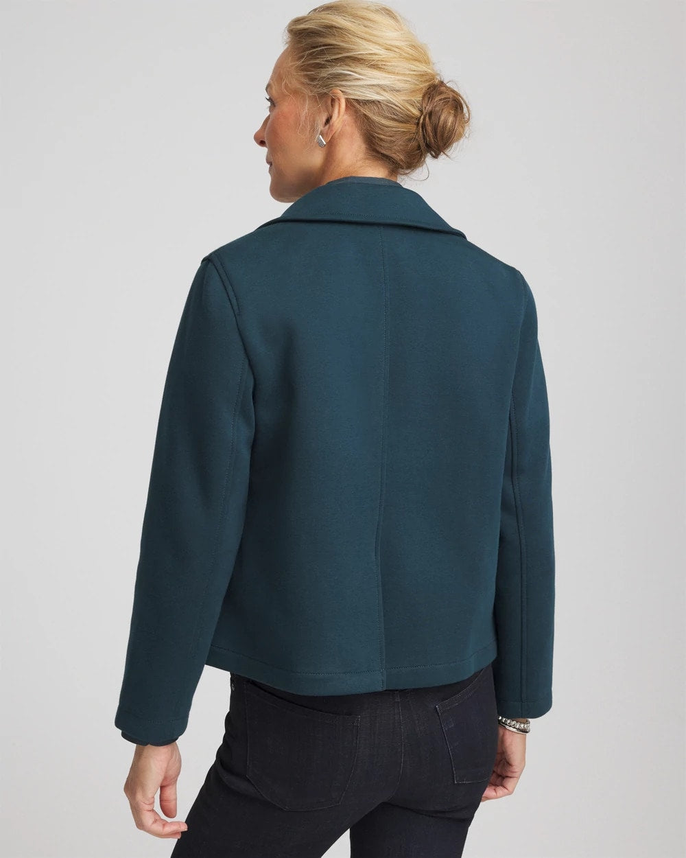 Chico's Plush Knit Blazer TEAL SHADOW
