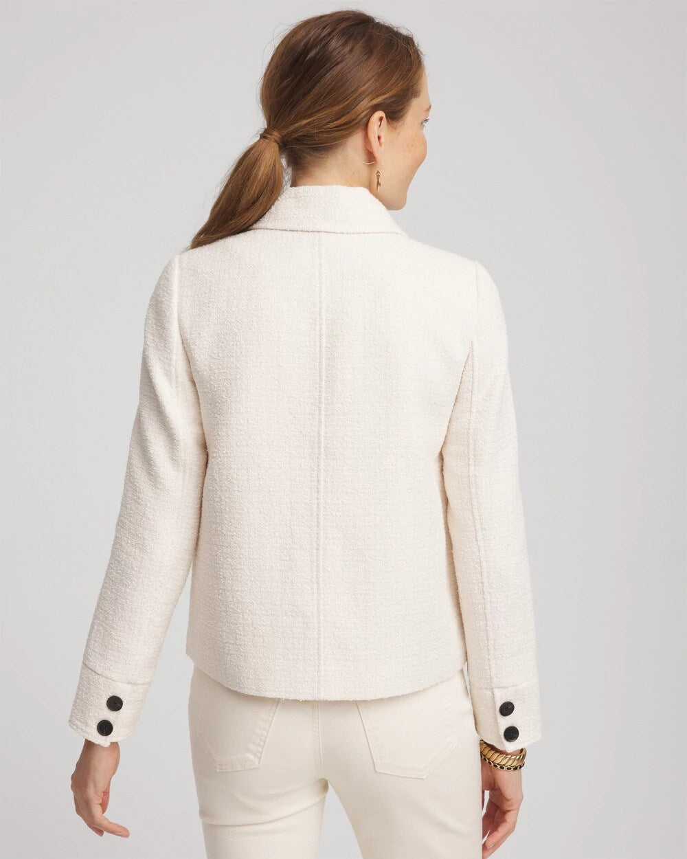 Chico's Bouclé Chore Jacket ENGLISH CREAM
