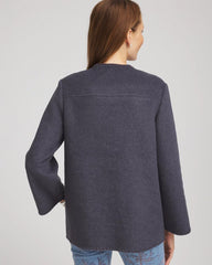 Chico's Wool Scarf Jacket DARK DENIM HEATHER