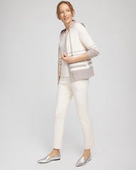 Chico's Zenergy® Luxe Metallic Striped Sweater ENGLISH CREAM
