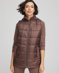 Chico's Zenergy® Quilted Hooded Vest WALNUT