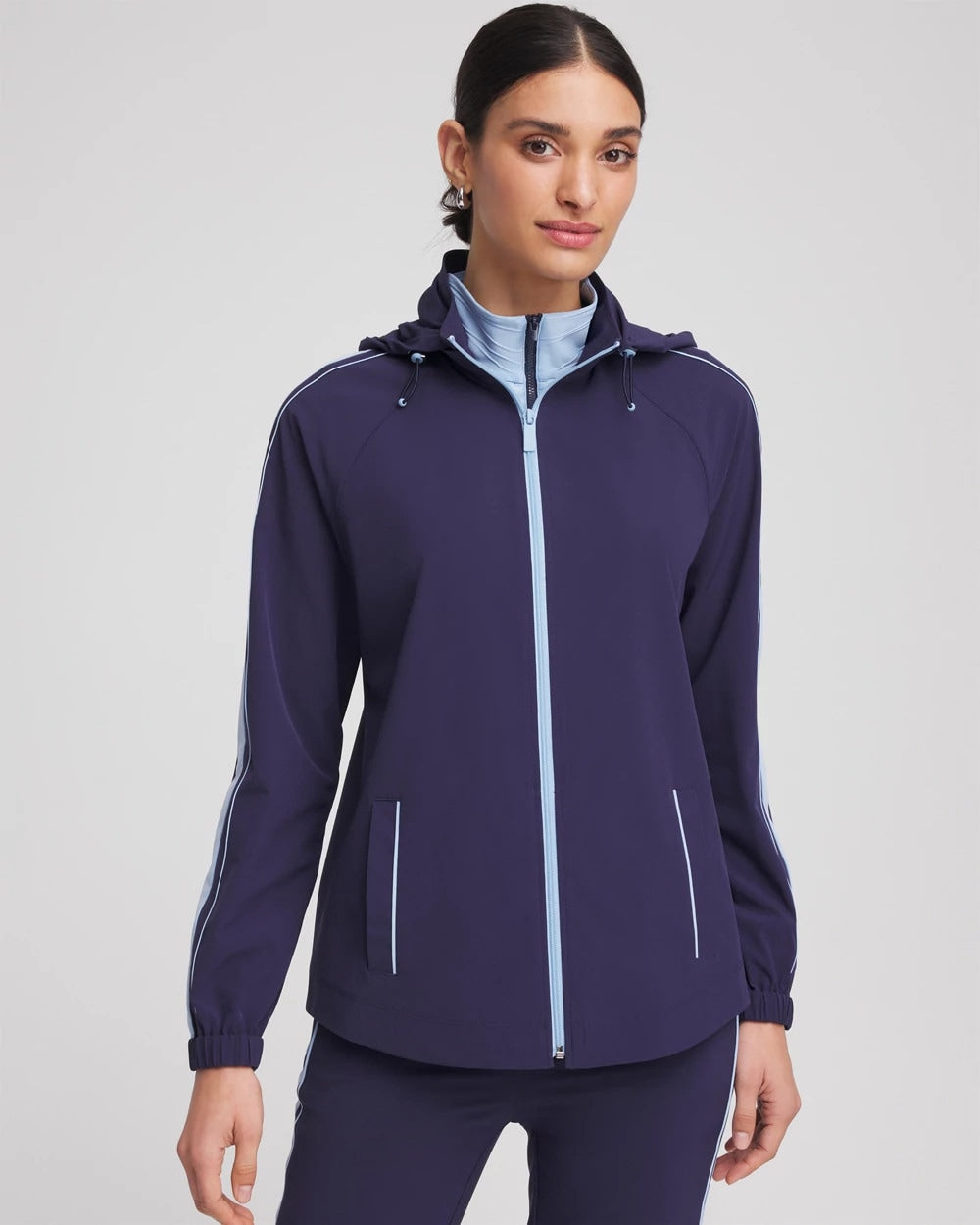 Chico's Zenergy® UPF Piped Jacket PASSPORT BLUE