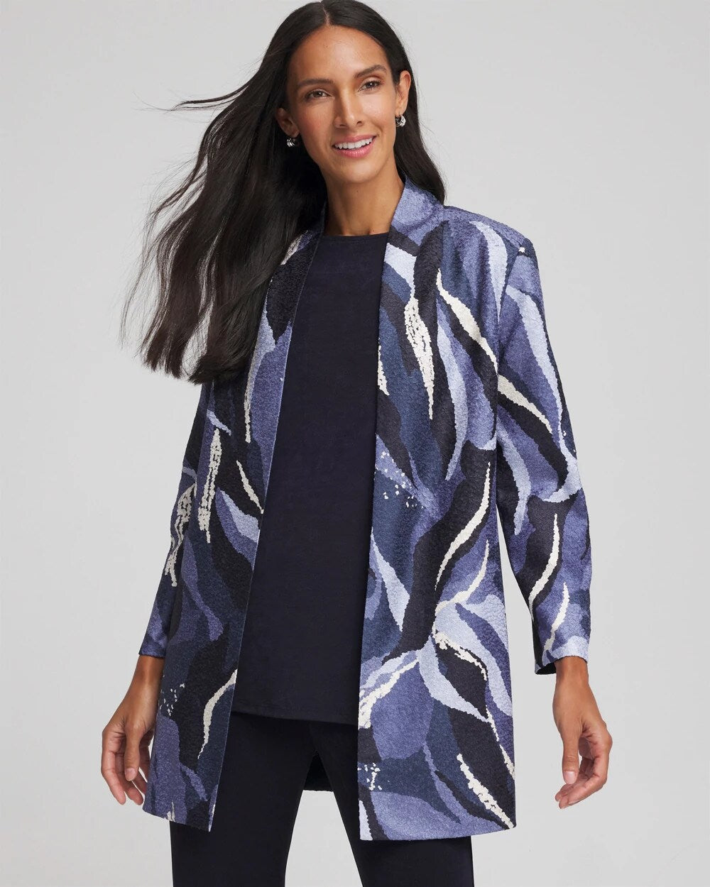 Chico's Travelers™ Wave Reversible Crushed Jacket TRAVELERS INDIA INK