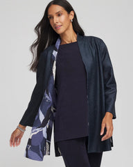 Chico's Travelers™ Wave Reversible Crushed Jacket TRAVELERS INDIA INK
