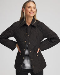 Chico's Quilted Barn Jacket BLACK