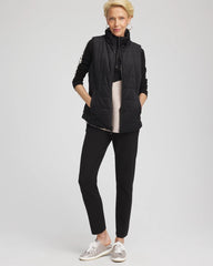 Chico's Zenergy® Reversible Velvet Puffer Vest BLACK