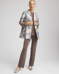 Chico's Travelers™ Collection Watercolor Jacquard Jacket WALNUT