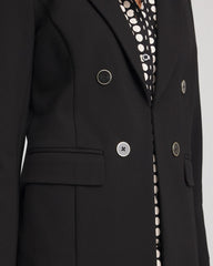 Chico's Ponte Double-Breasted Knit Blazer BLACK