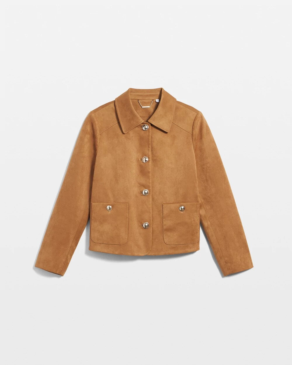 Chico's Suede Cropped Jacket BURNT SIENNA