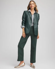 Chico's Faux Leather Blazer DARKEST SPRUCE