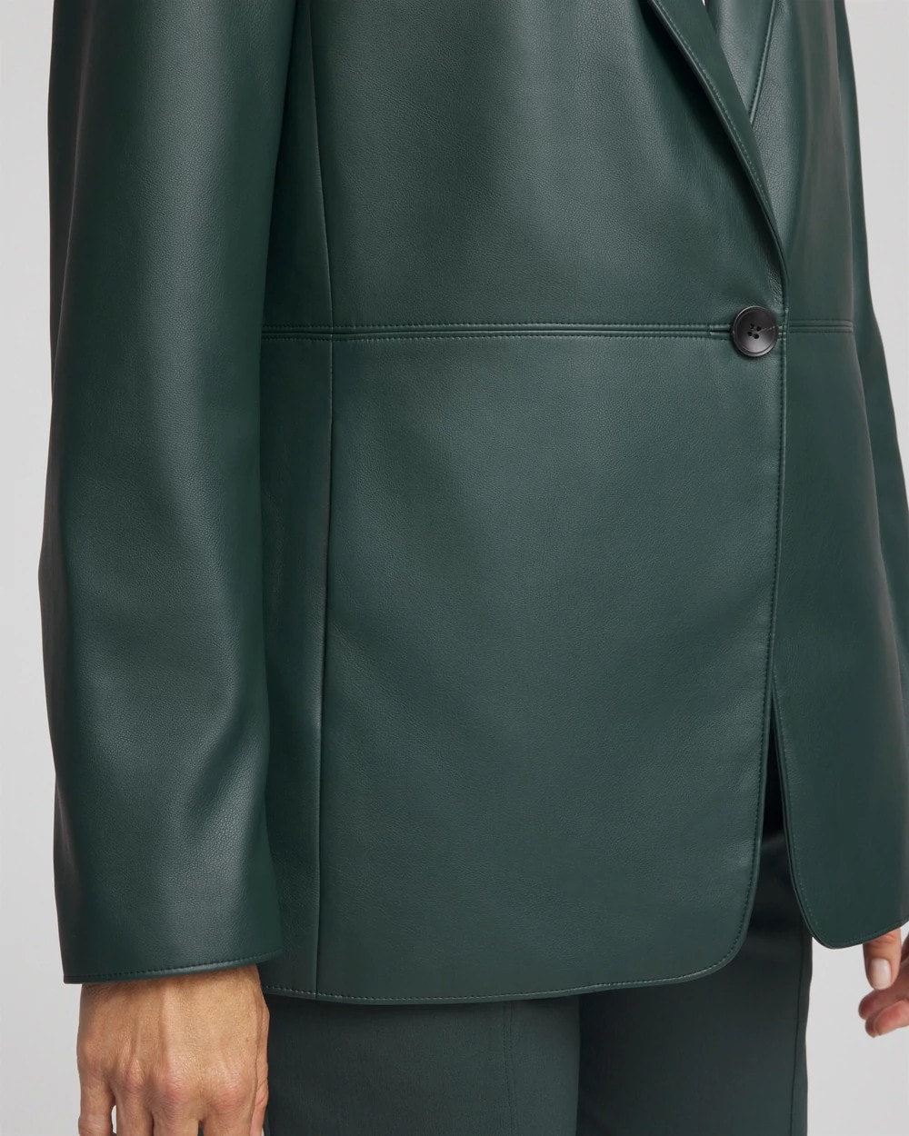 Chico's Faux Leather Blazer DARKEST SPRUCE
