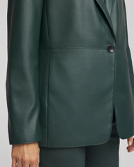 Chico's Faux Leather Blazer DARKEST SPRUCE