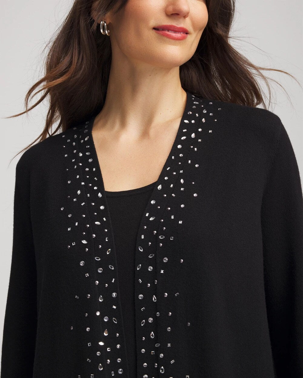 Chico's Travelers™ Embellished Cardigan TRAVELERS BLACK