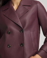 Chico's Faux Leather Trench Coat BLACKENED BURGUNDY