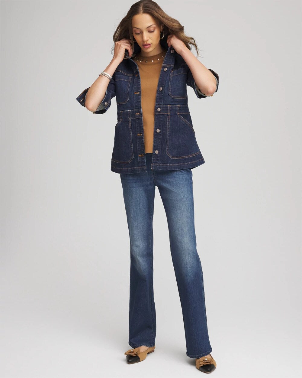 Chico's Denim Field Jacket MORNING STAR INDIGO