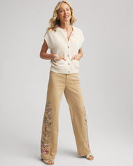 Chico's Button-Up Sweater Vest GOLD
