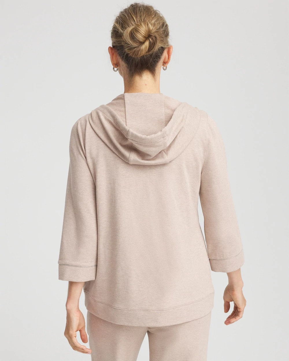 Chico's Zenergy® French Terry Full-Zip Jacket LIGHT TAUPE HEATHER