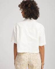 Chico's Soft-Stretch Short Cotton Shacket ECRU