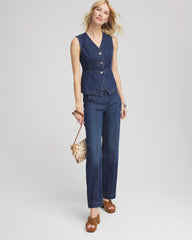Chico's Sleeveless Denim Vest BISCAYNE INDIGO