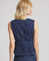 Chico's Sleeveless Denim Vest BISCAYNE INDIGO