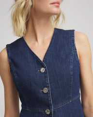 Chico's Sleeveless Denim Vest BISCAYNE INDIGO