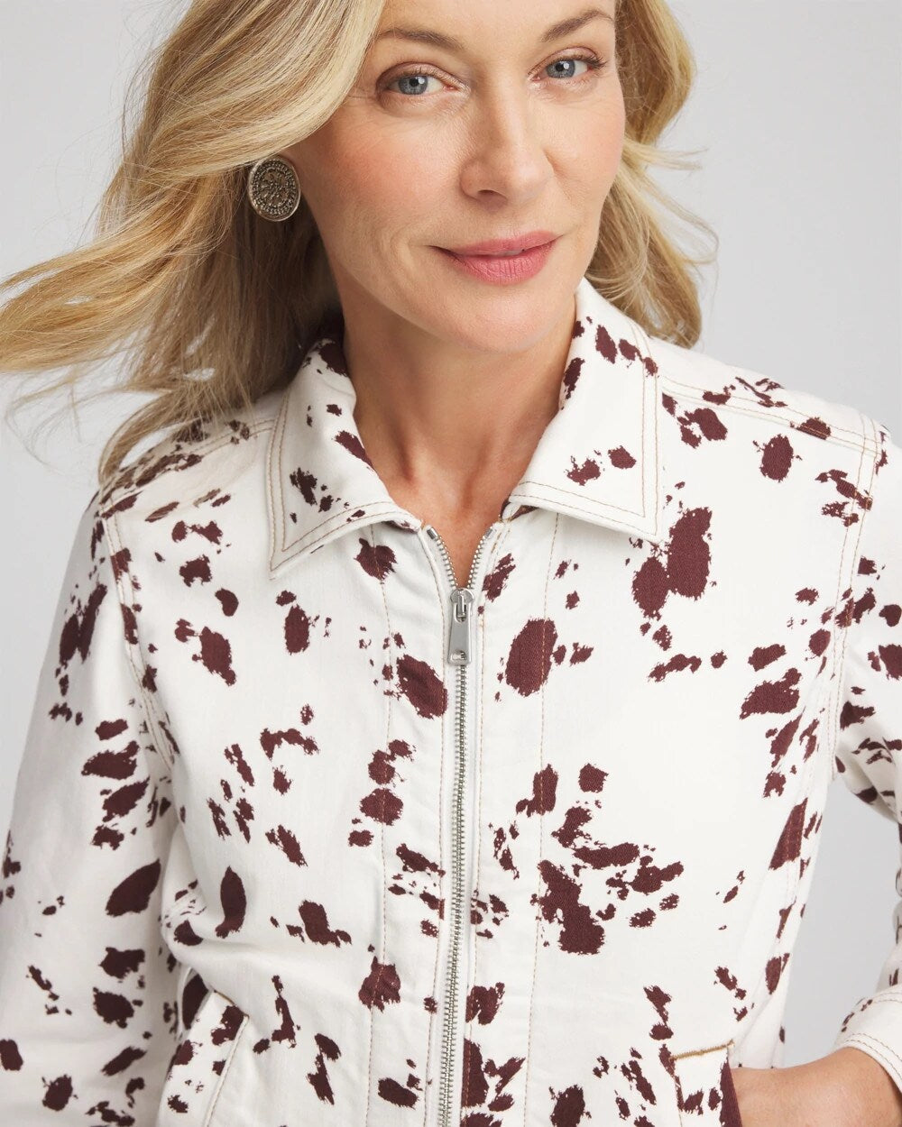 Chico's Pampas Pony Denim Jacket ECRU