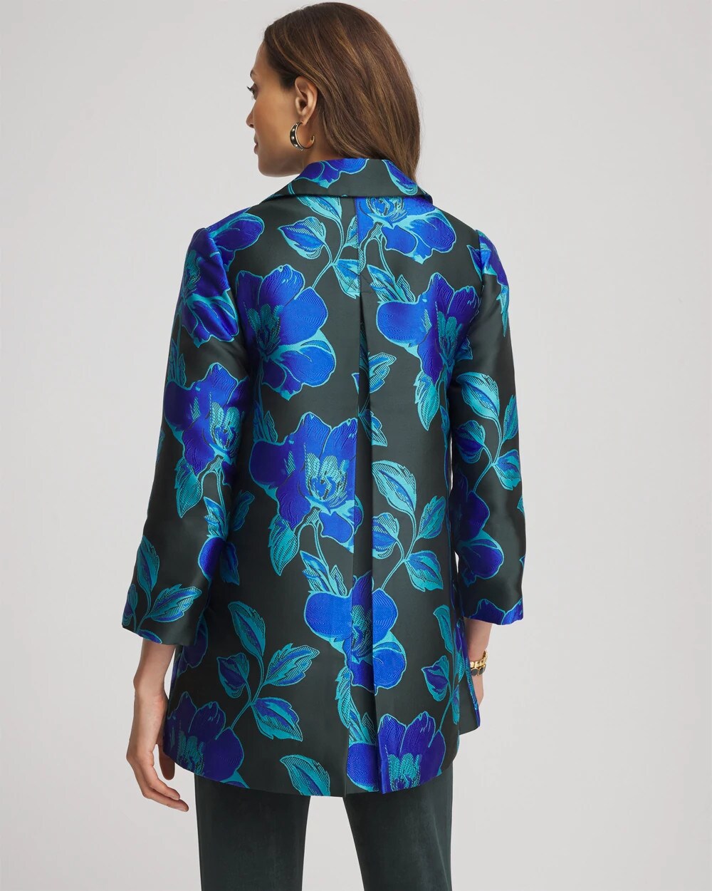 Chico's Travelers™ Collection Jacquard Jacket DARKEST SPRUCE