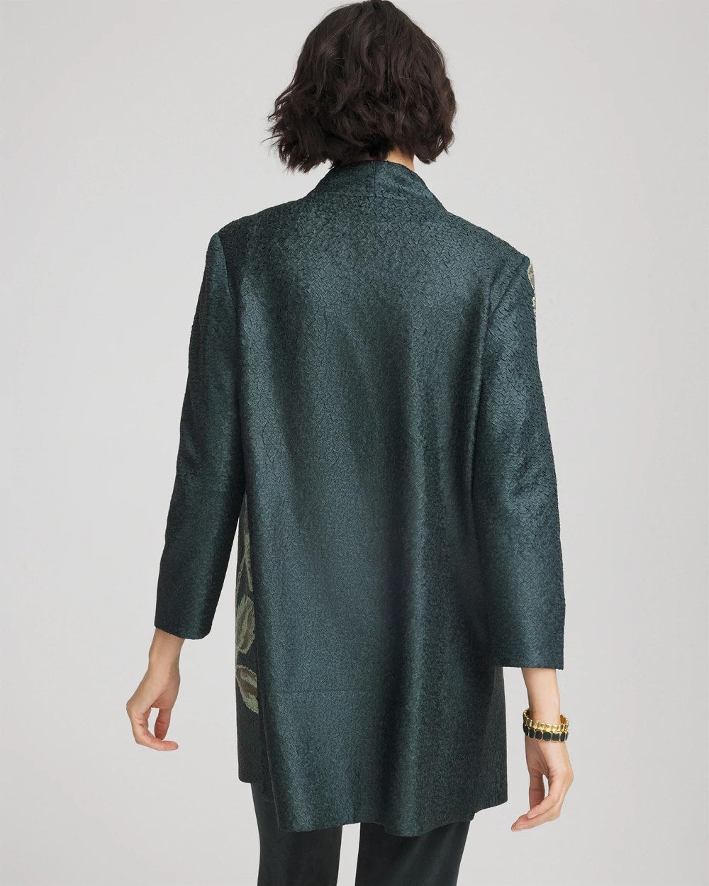 Chico's Travelers™ Collection Artisanal Crushed Reversible Jacket DARKEST SPRUCE