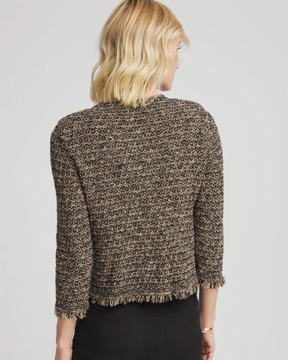 Chico's Tweed Cropped Jacket BLACK