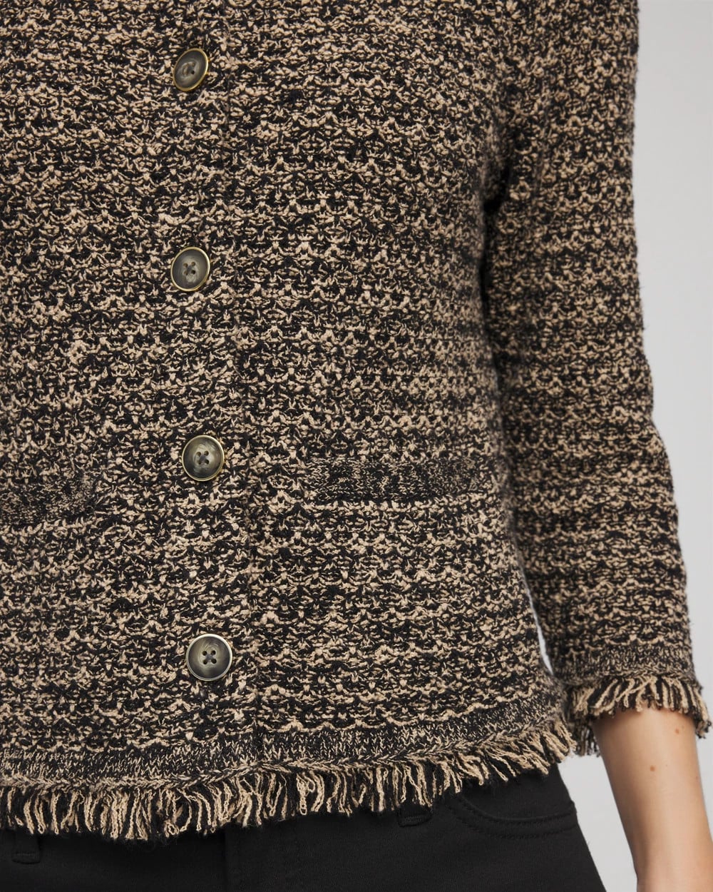 Chico's Tweed Cropped Jacket BLACK