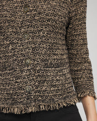 Chico's Tweed Cropped Jacket BLACK
