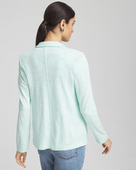 Chico's Slub Knit Blazer TEAL WATERS