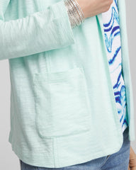 Chico's Slub Knit Blazer TEAL WATERS