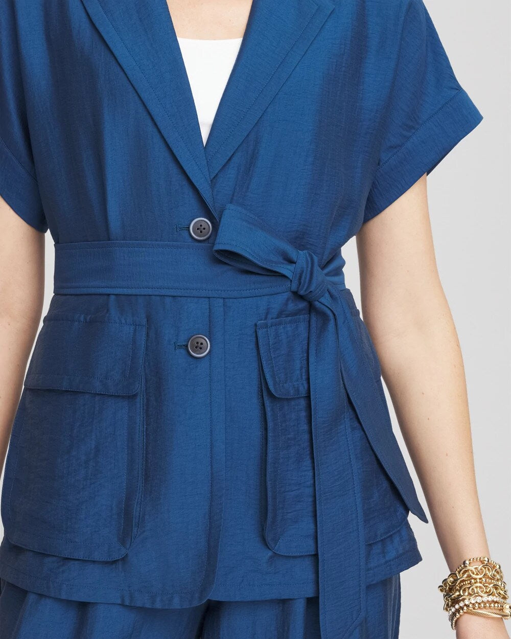 Chico's Cargo Shirt Jacket SEAPORT