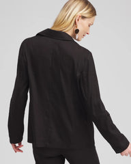 Chico's Linen Blend Stretch Blazer BLACK