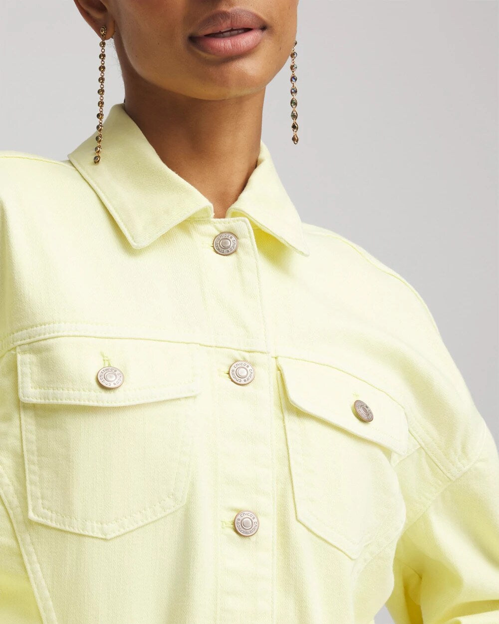 Chico's Relaxed-Fit Denim Jacket BRIGHT YELLOW