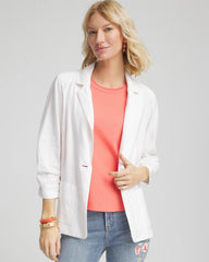 Chico's Linen Stretch Blazer ALABASTER