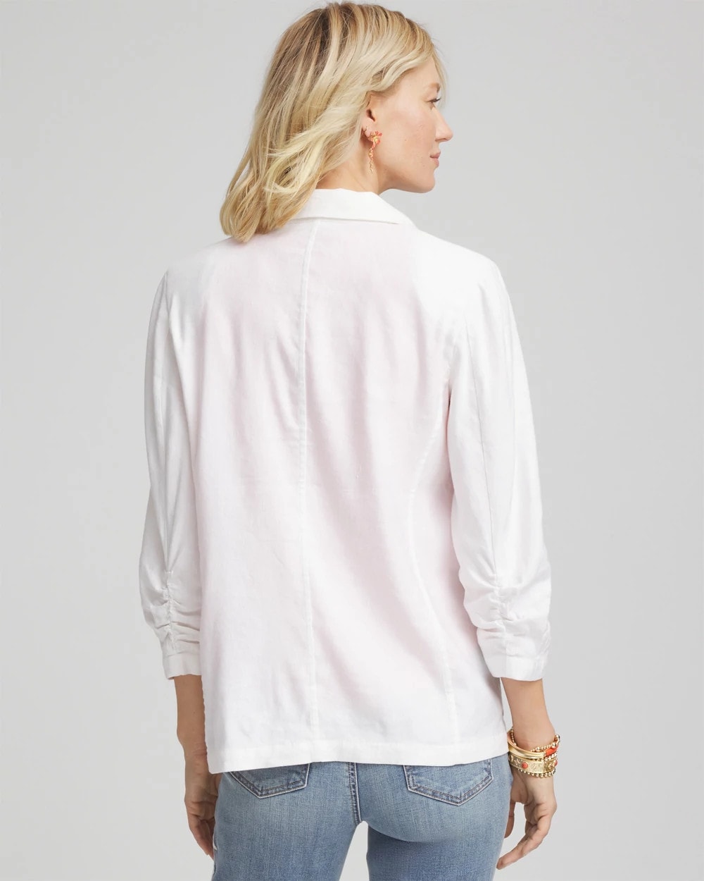 Chico's Linen Stretch Blazer ALABASTER