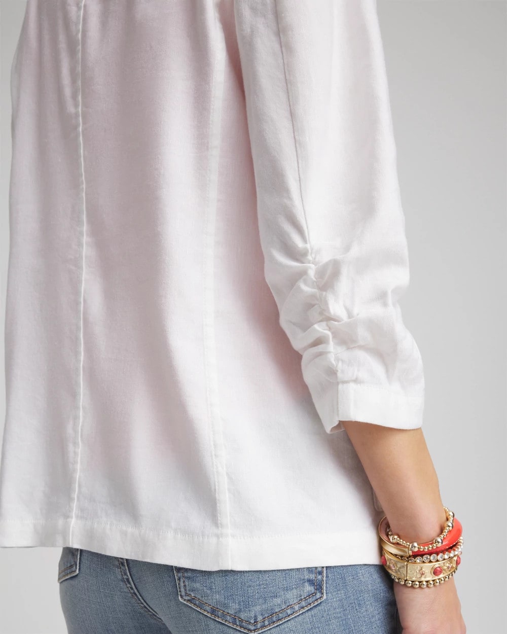 Chico's Linen Stretch Blazer ALABASTER