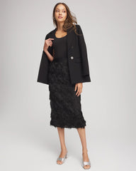 Chico's Chevron Fringe Party Skirt BLACK