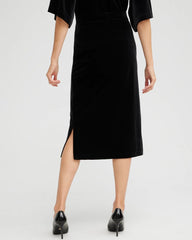 Chico's Travelers™ Velvet Midi Skirt TRAVELERS BLACK