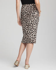 Chico's Travelers™ No Tummy Animal-Print Pencil Skirt DEEP TAUPE