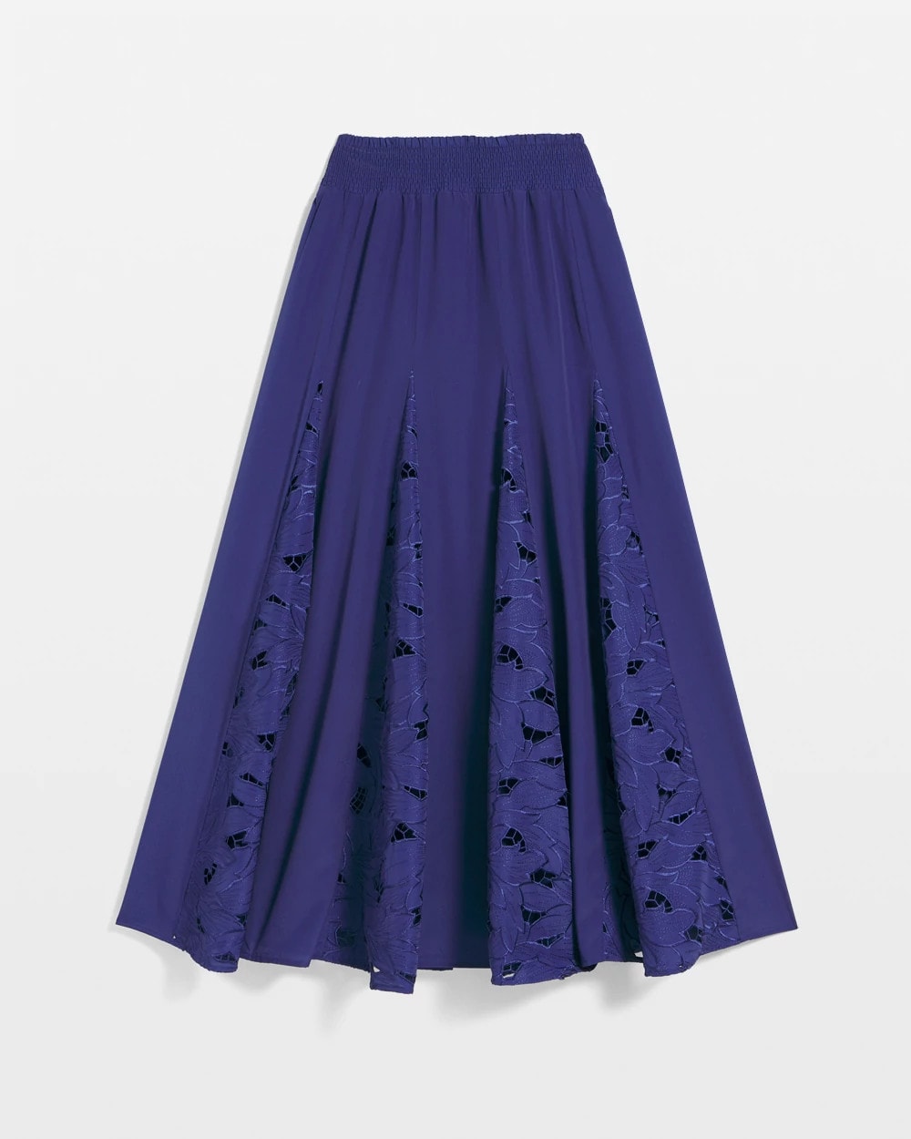 Chico's Godet Maxi Eyelet Skirt BLUE CASA