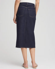 Chico's High-Rise Straight Stretch-Denim Skirt CEDAR RINSE